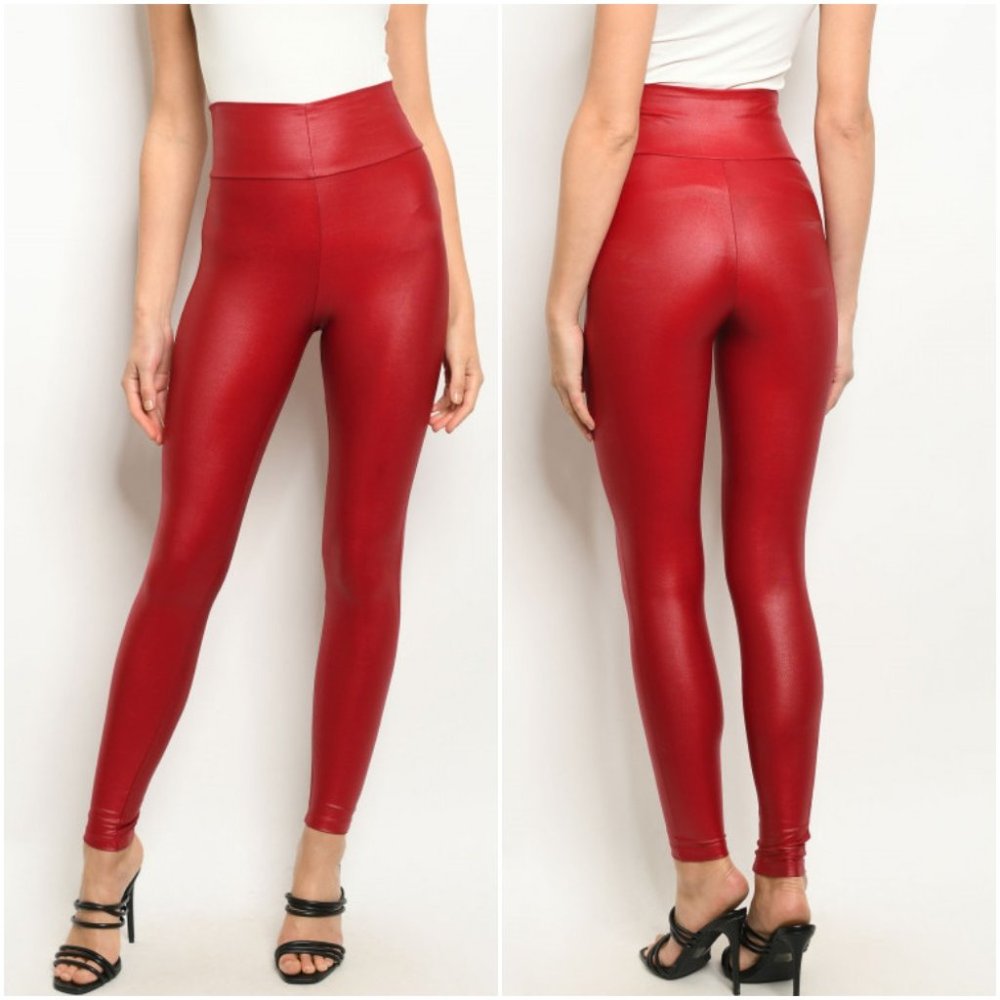 Last size small! Black faux leather leggings - Picture 7 of 7